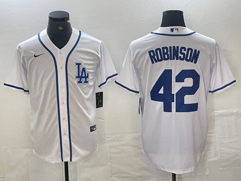 Men's Los Angeles Dodgers Jackie Robinson #42 White Limited Jersey
